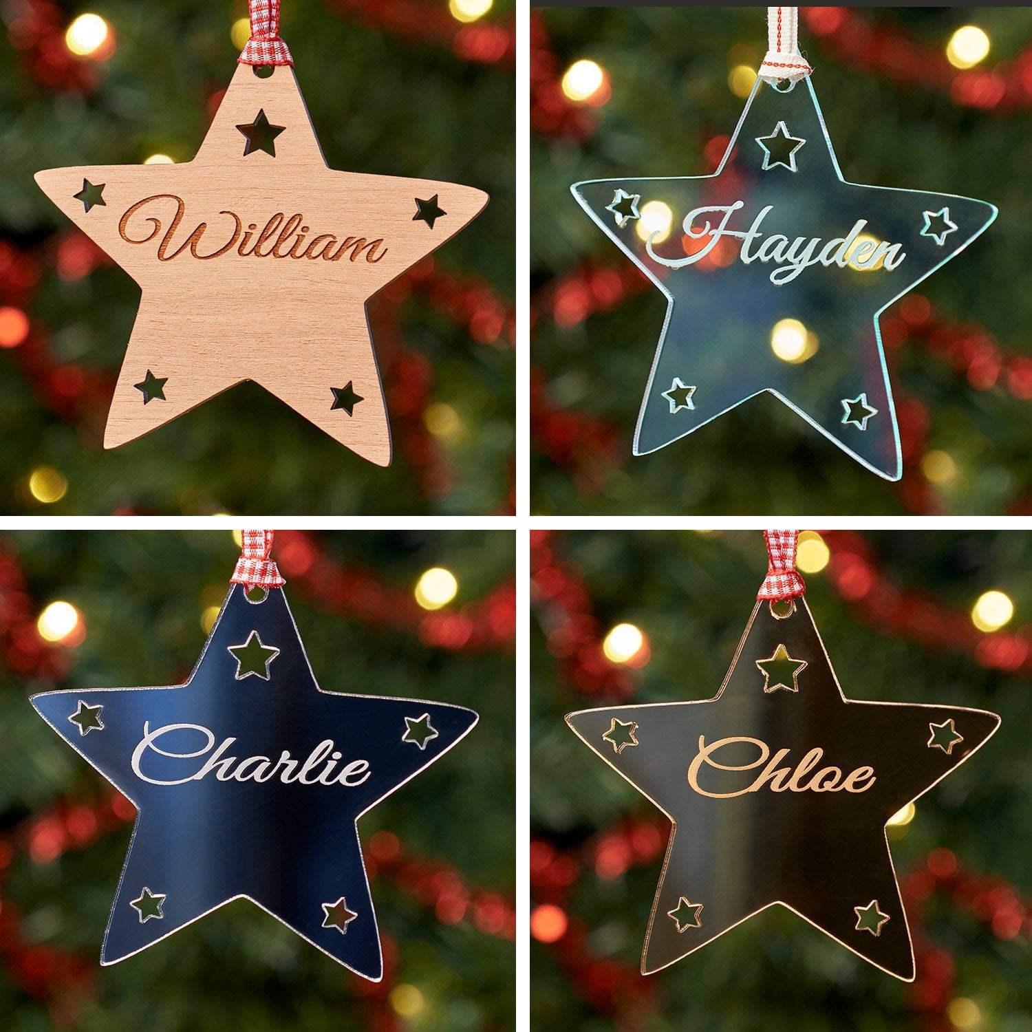 Christmas Decoration - Personalised Star Tree Decoration