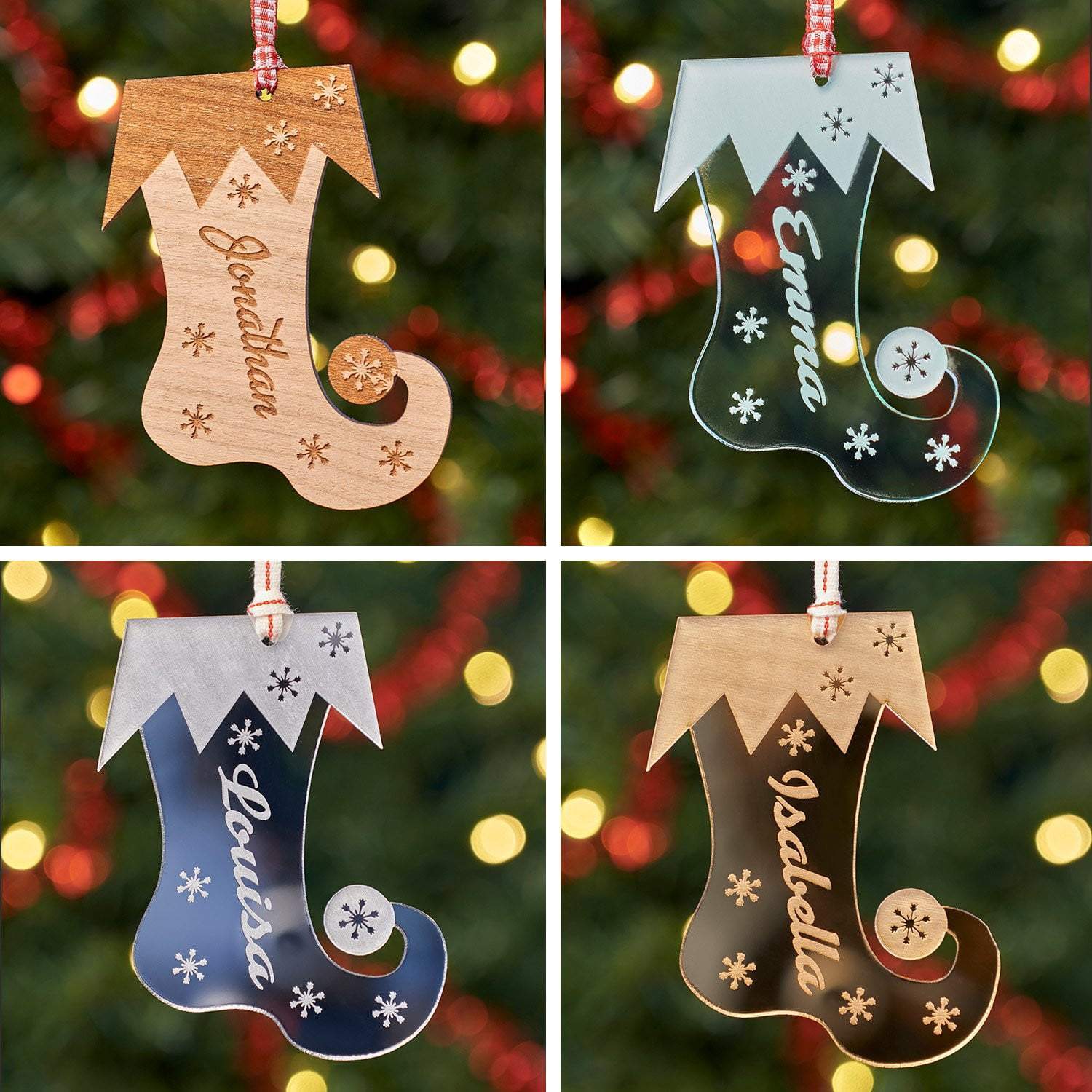 Christmas Decoration - Personalised Stocking Tree Decoration