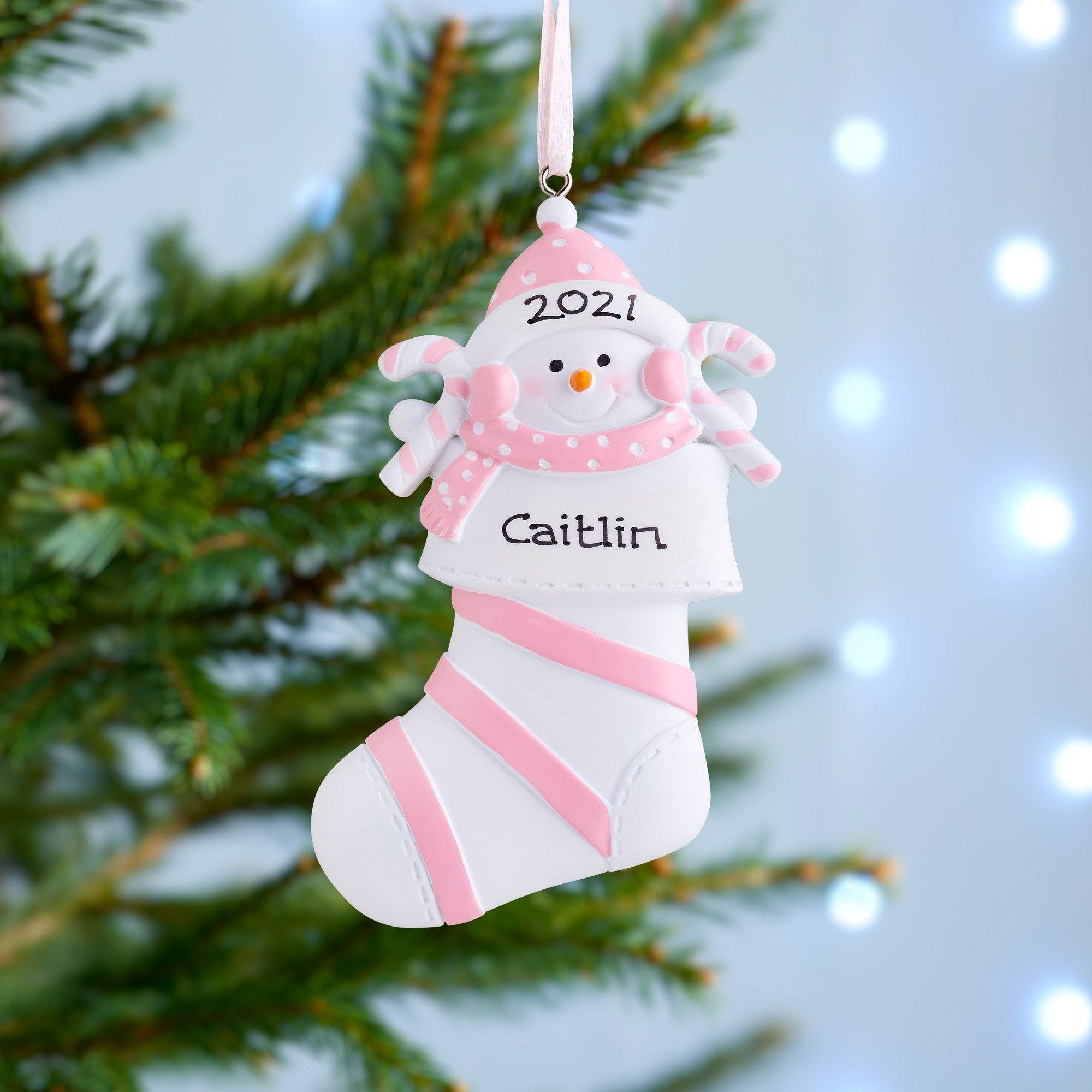 Christmas Ornament - Personalised Baby's 1st Christmas Xmas Tree Decoration Ornament - Snow Baby