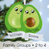 Christmas Ornament - Personalised Family Christmas Xmas Tree Decoration Ornament - Avocados