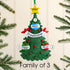 Christmas Ornament - Personalised Family Christmas Xmas Tree Decoration Ornament - Green Tree Family