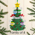 Christmas Ornament - Personalised Family Christmas Xmas Tree Decoration Ornament - Green Tree Family