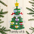 Christmas Ornament - Personalised Family Christmas Xmas Tree Decoration Ornament - Green Tree Family