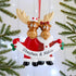 Christmas Ornament - Personalised Family Christmas Xmas Tree Decoration Ornament - Moose Couple