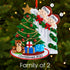Christmas Ornament - Personalised Family Christmas Xmas Tree Decoration Ornament - Peeking Family