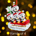 Christmas Ornament - Personalised Family Christmas Xmas Tree Decoration Ornament - Penguin On Sled Family