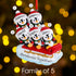 Christmas Ornament - Personalised Family Christmas Xmas Tree Decoration Ornament - Penguin On Sled Family