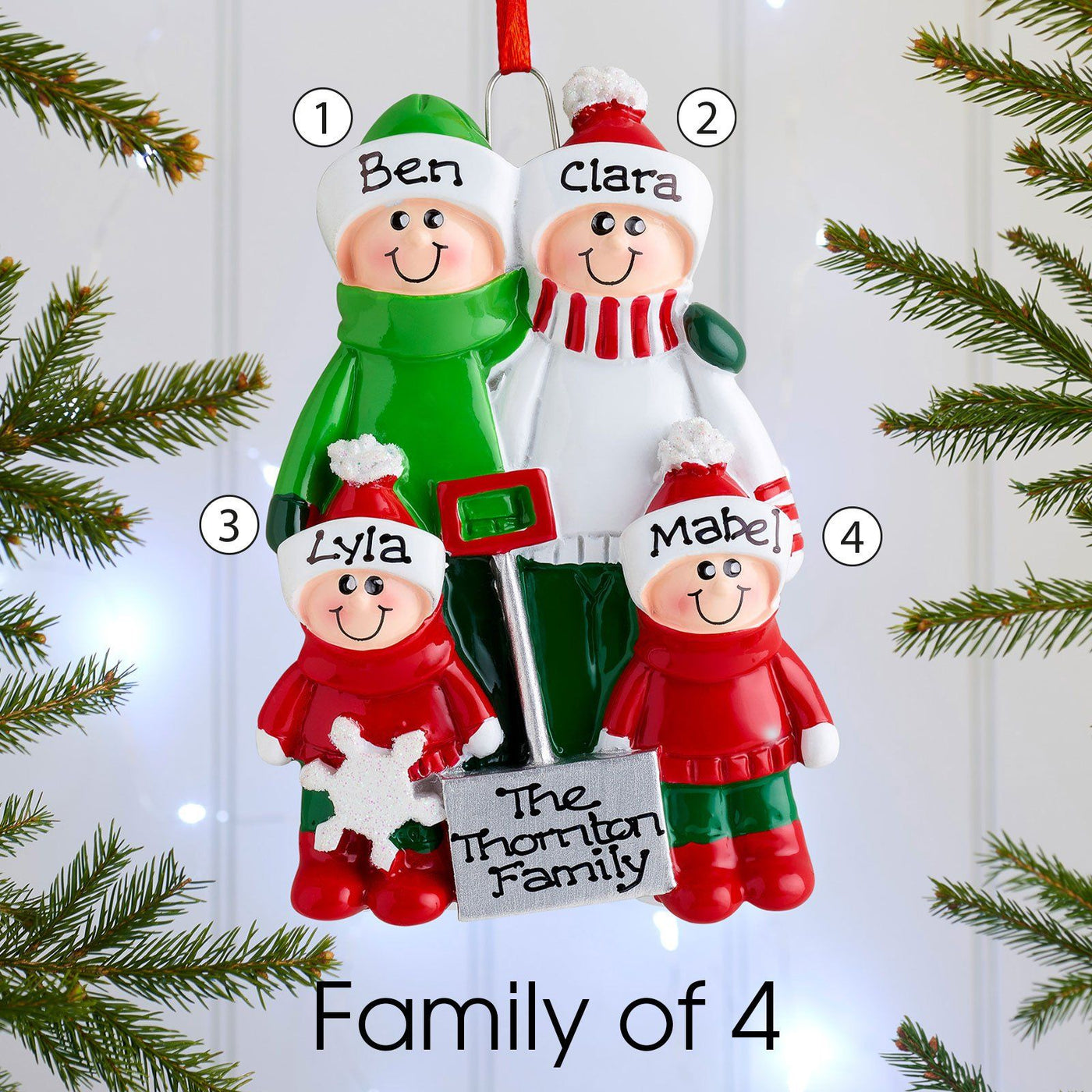 Personalised Family Christmas Tree Decoration Ornament Snow Shovel