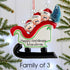 Christmas Ornament - Personalised Family Christmas Xmas Tree Decoration Ornament - Sleigh Family