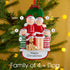 Christmas Ornament - Personalised Family Christmas Xmas Tree Decoration Ornament - Wreath Family With Dog