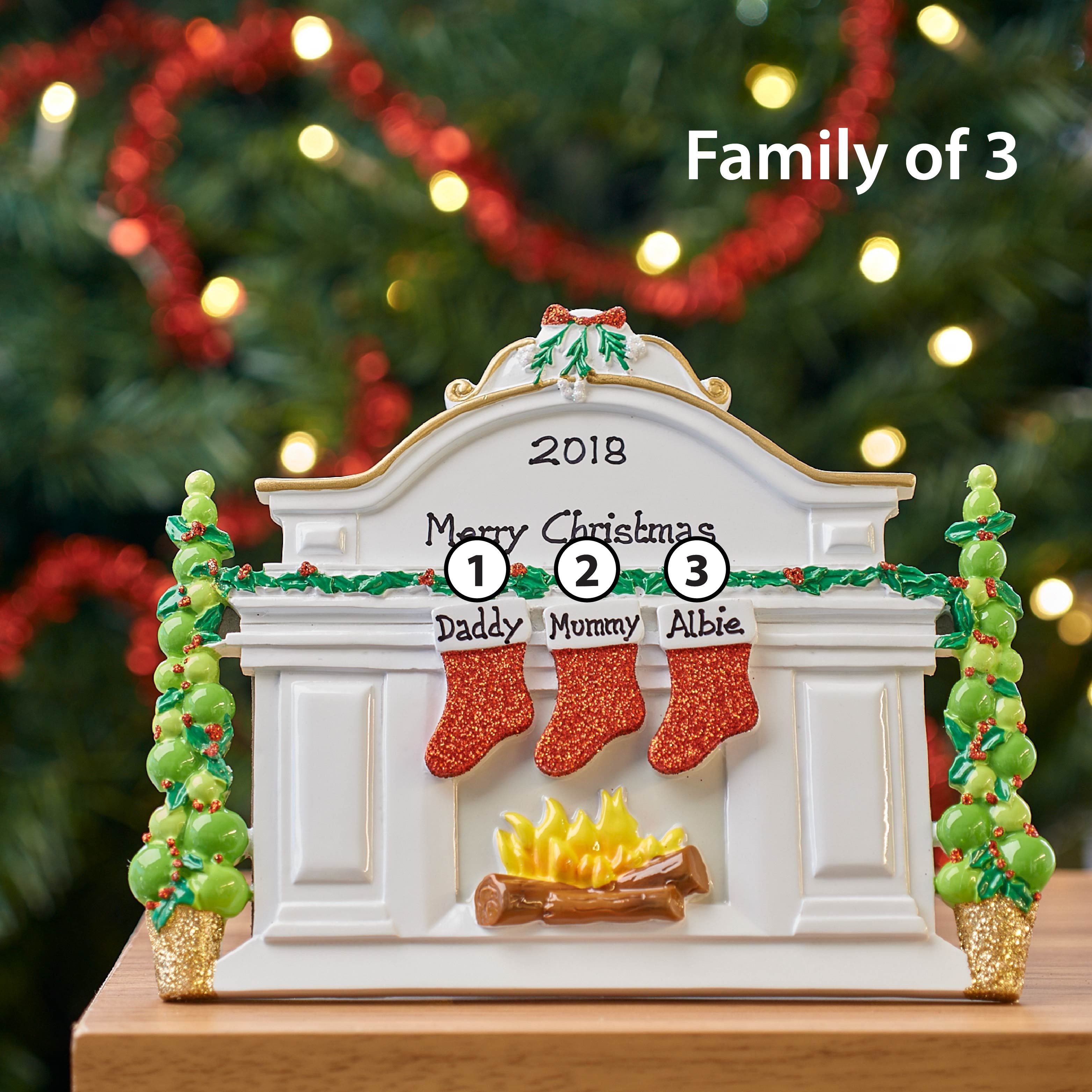 Christmas Table Top - Personalised Family Christmas Xmas Decoration - Mantel Family  - TABLE TOP