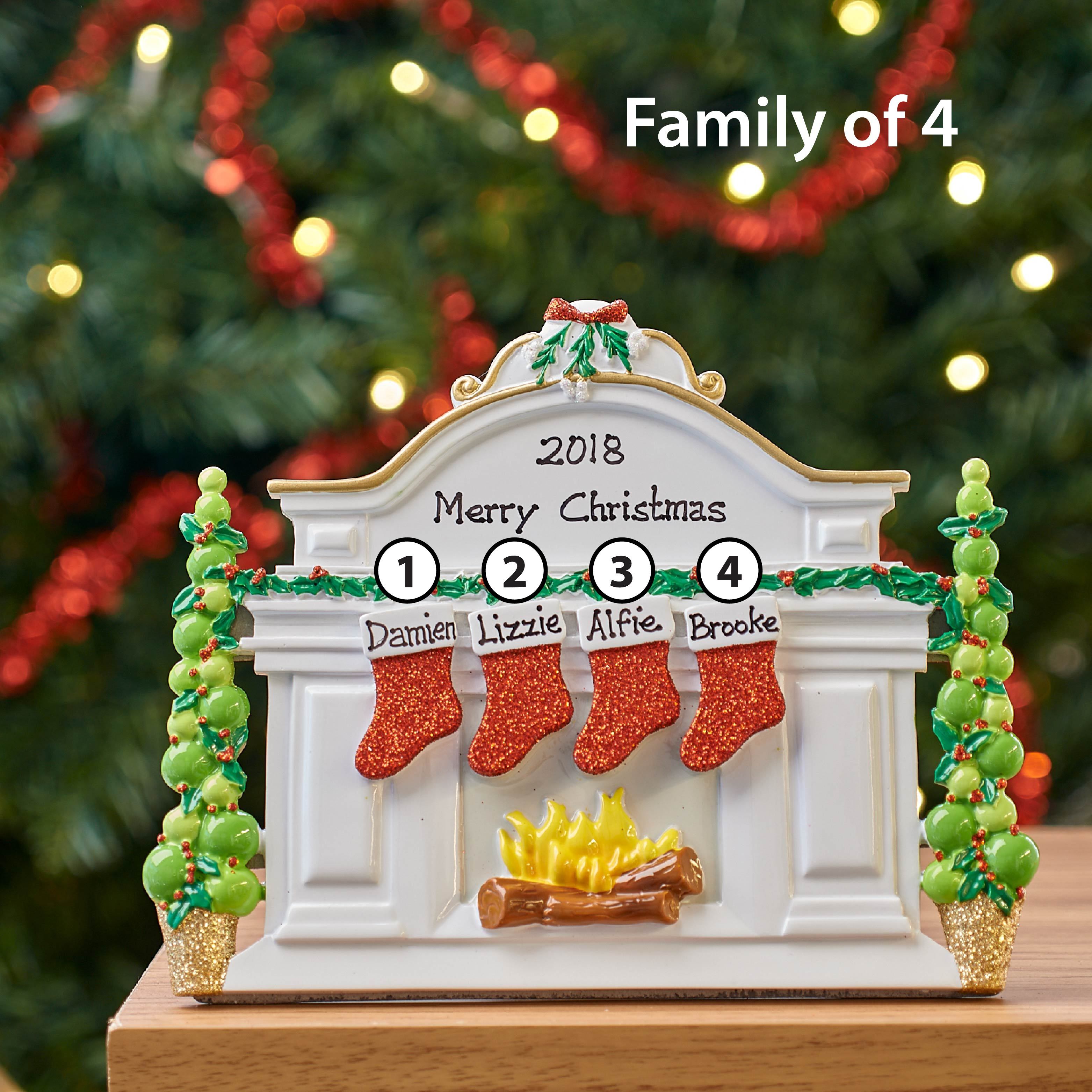 Christmas Table Top - Personalised Family Christmas Xmas Decoration - Mantel Family  - TABLE TOP