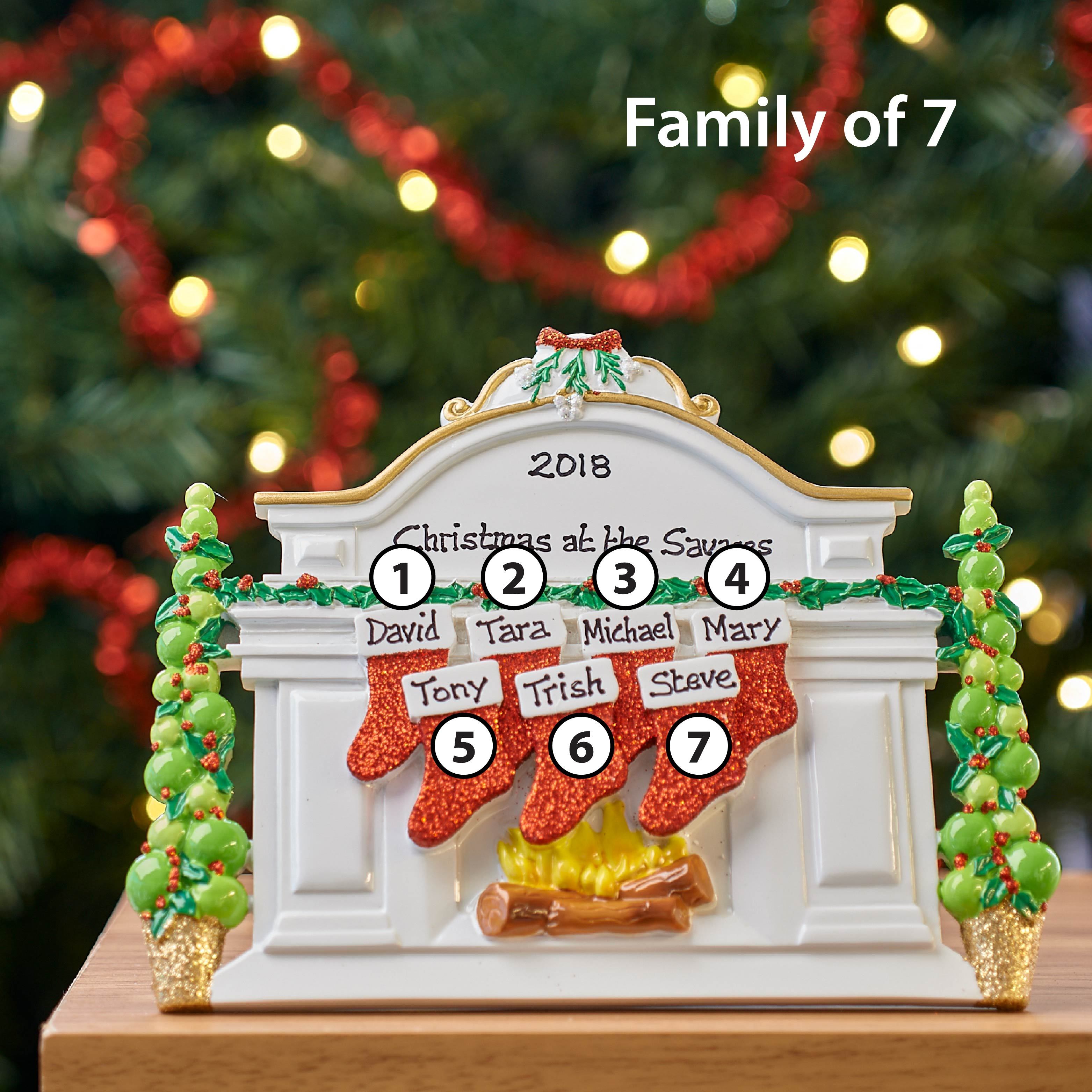 Christmas Table Top - Personalised Family Christmas Xmas Decoration - Mantel Family  - TABLE TOP