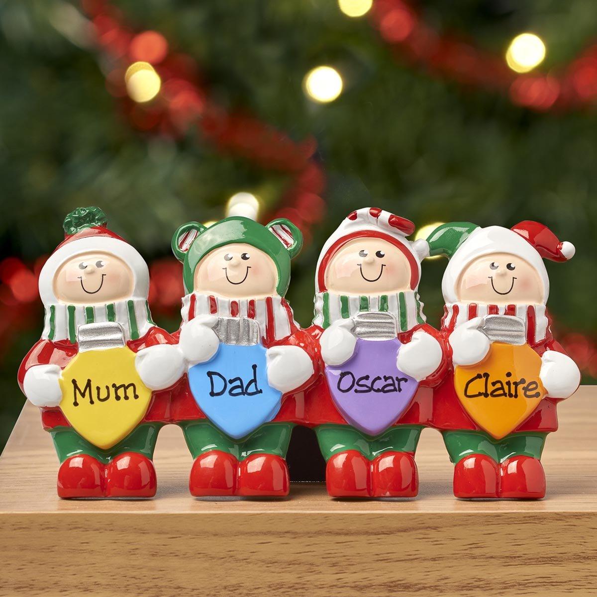 Christmas Table Top - Personalised Family Christmas Xmas Table Top Decoration - Christmas Lights Family