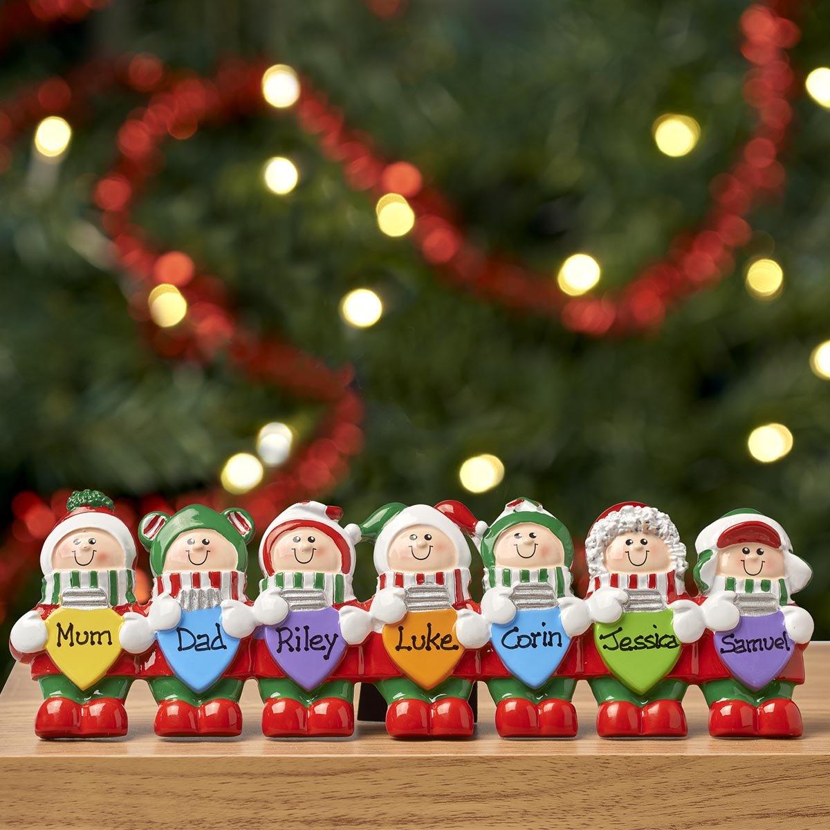 Christmas Table Top - Personalised Family Christmas Xmas Table Top Decoration - Christmas Lights Family