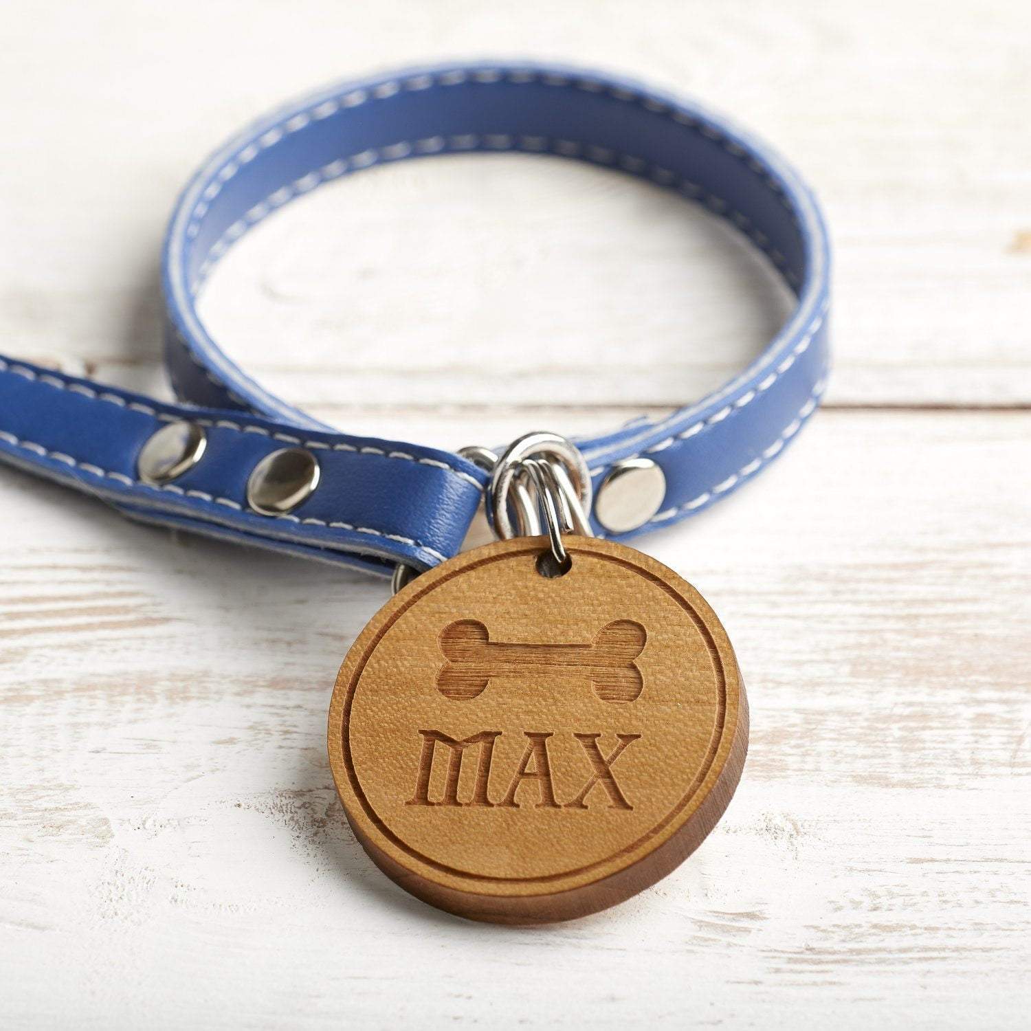 Dog Tag - Personalised Wooden Pet, Dog, Cat Identification, ID, Name Tag