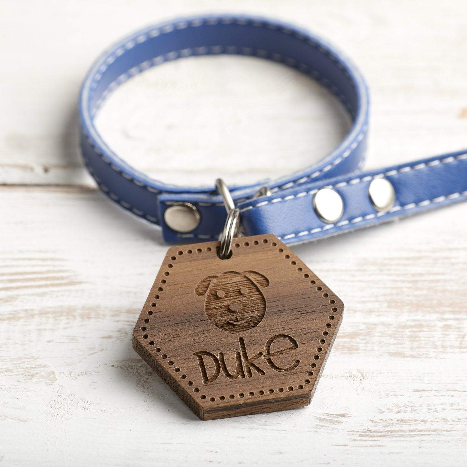 Dog Tag - Personalised Wooden Pet, Dog, Cat Identification, ID, Name Tag