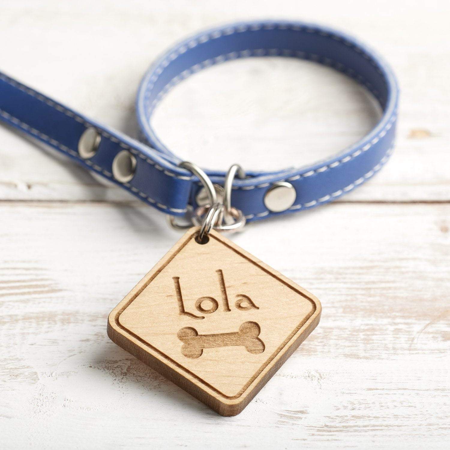 Dog Tag - Personalised Wooden Pet, Dog, Cat Identification, ID, Name Tag