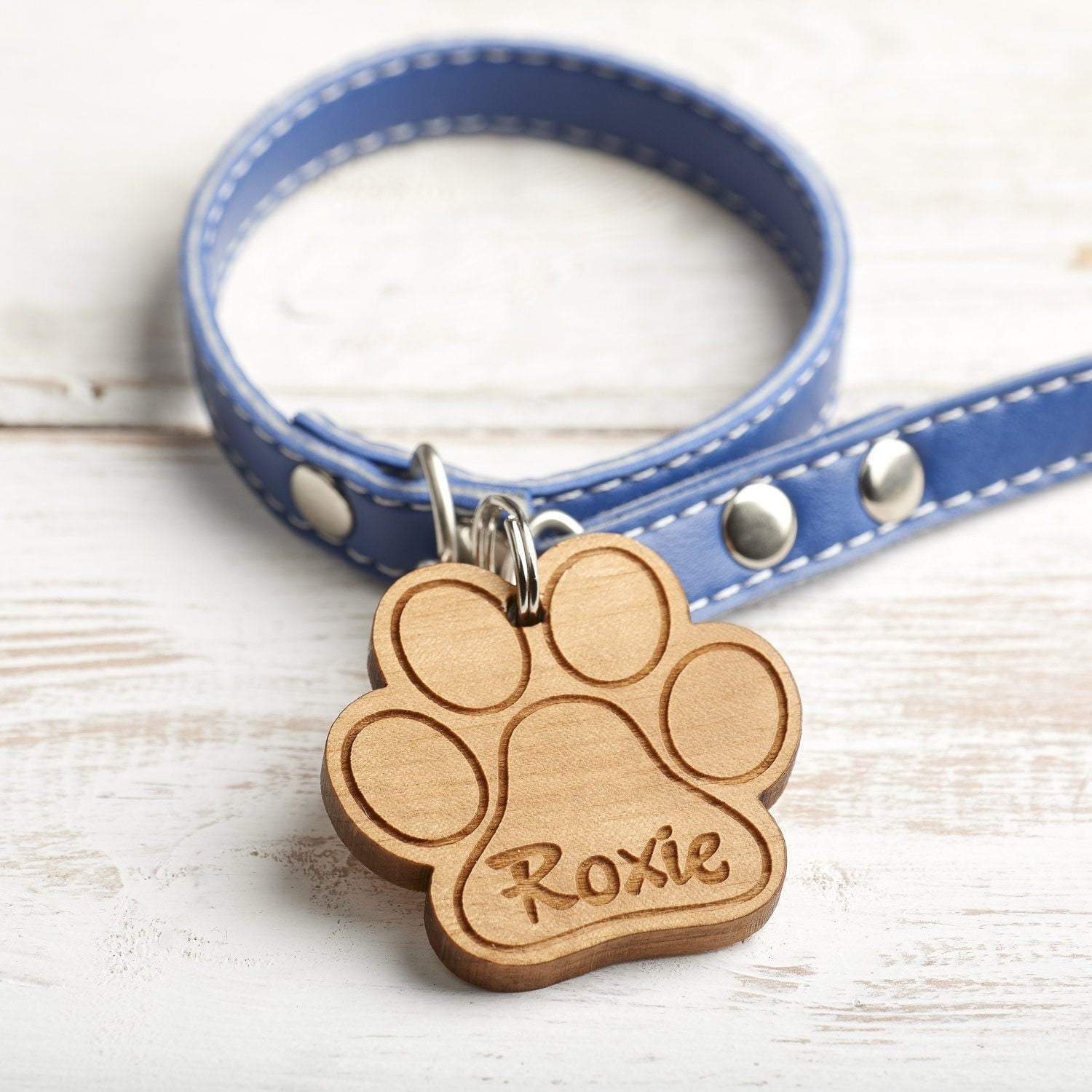 Dog Tag - Personalised Wooden Pet, Dog, Cat Identification, ID, Name Tag