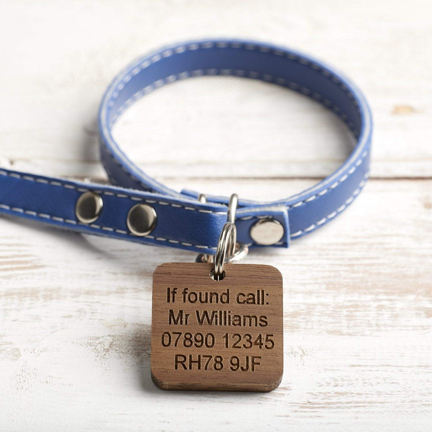 Dog Tag - Personalised Wooden Pet, Dog, Cat Identification, ID, Name Tag