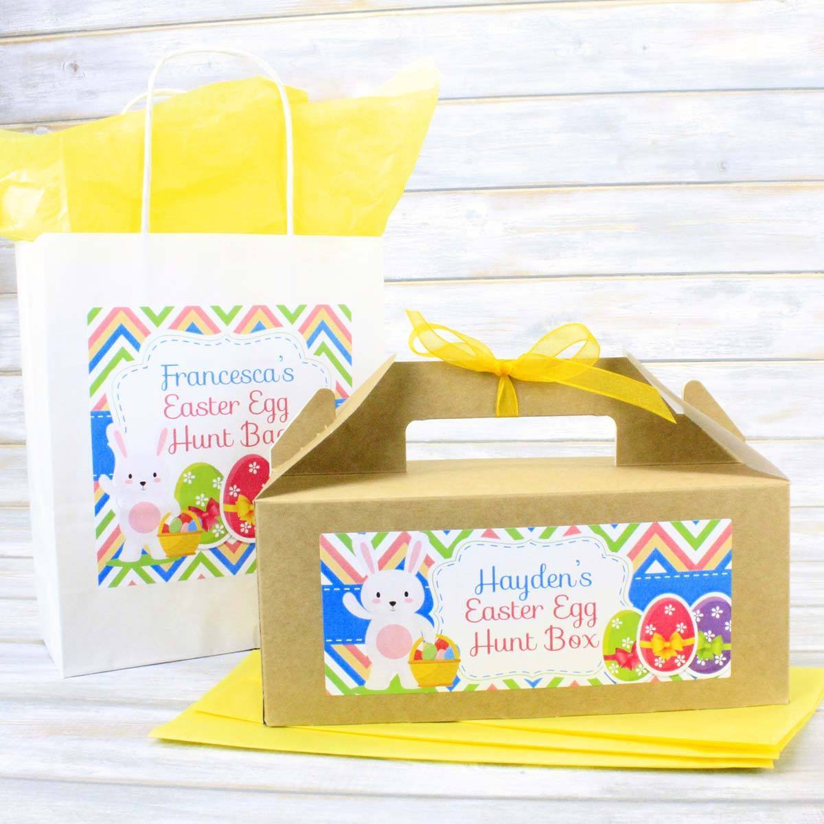 Easter Bag - Personalised Children's Kid's Easter Egg Hunt Bag Or Box