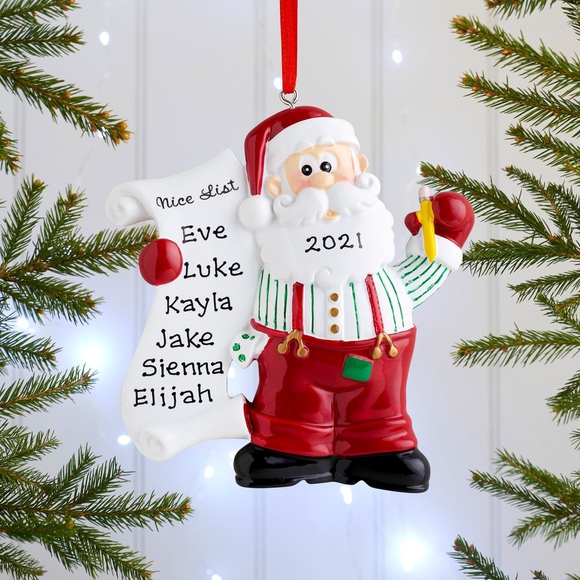 Christmas Ornament - Personalised Family Christmas Tree Decoration Ornament - Santa's List