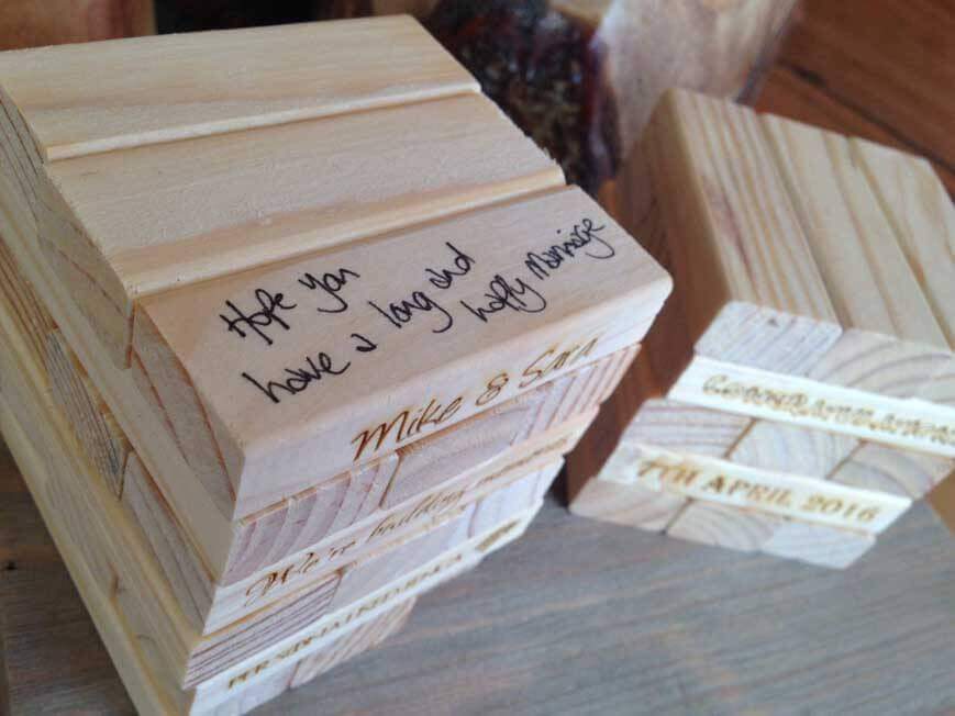 Guest Book - Giant Personalised Jenga Style Wedding Guest Book