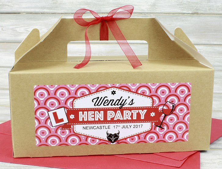 Hen Party Box - Personalised Hen Party Box Gift Favour (Empty) - Circle