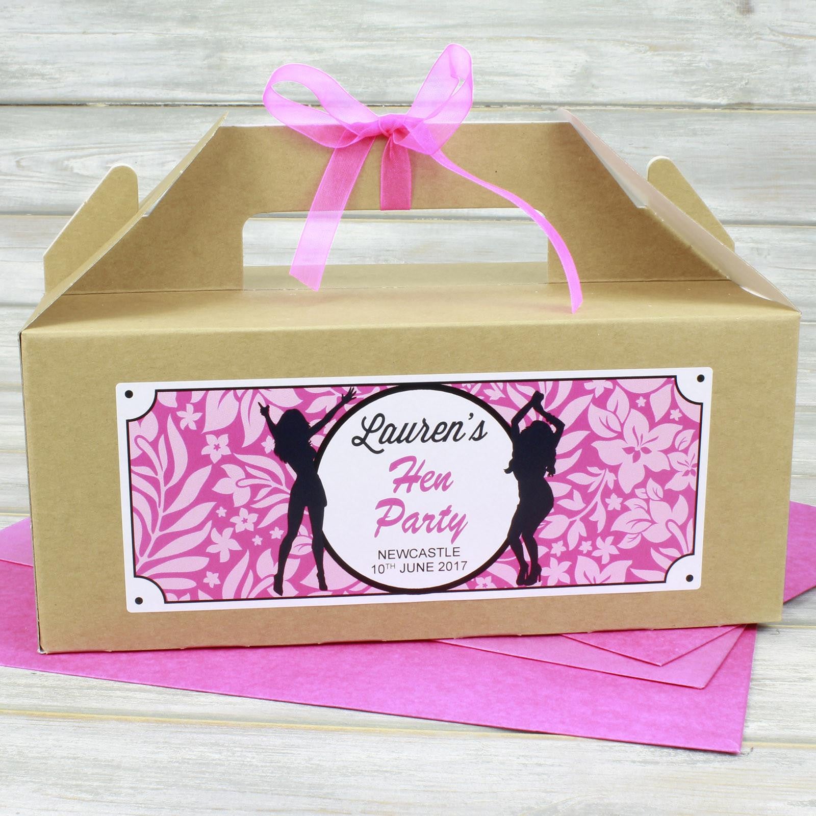 Hen Party Box - Personalised Hen Party Box Gift Favour (Empty) - Dancing Girls