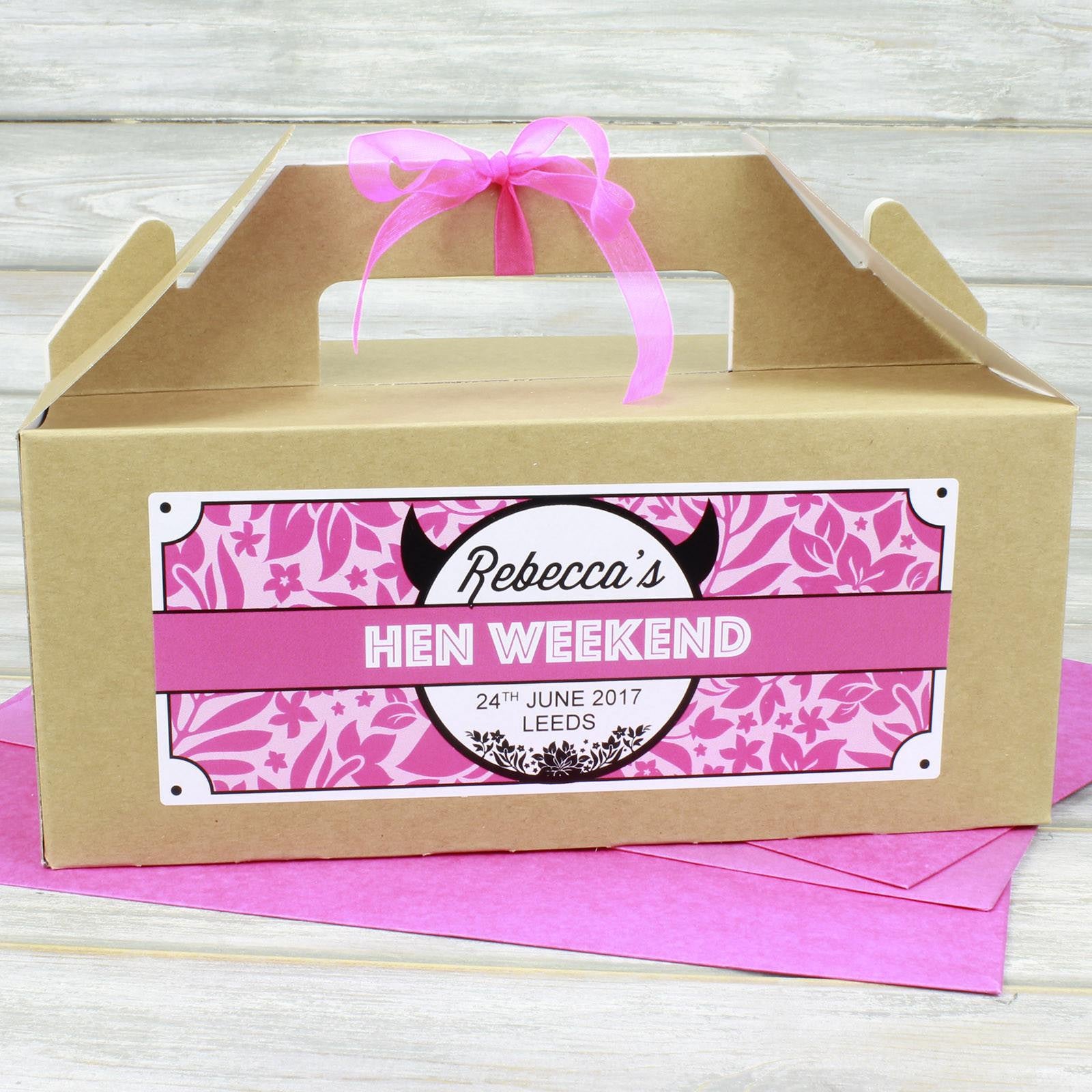 Hen Party Box - Personalised Hen Party Box Gift Favour (Empty) - Horny Devil Design