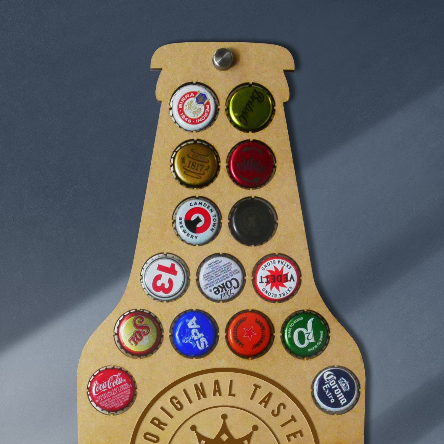 Dad Beer Bottle Cap Display Piece, Holds 26 Bottle Tops - Personalised