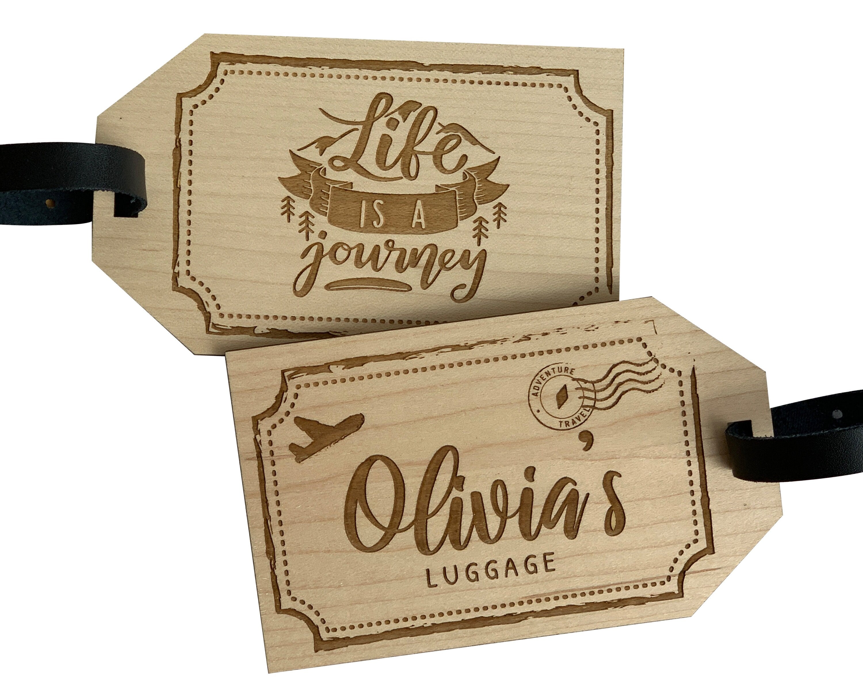 Personalised Wooden Luggage Tag - Life Is A Journey