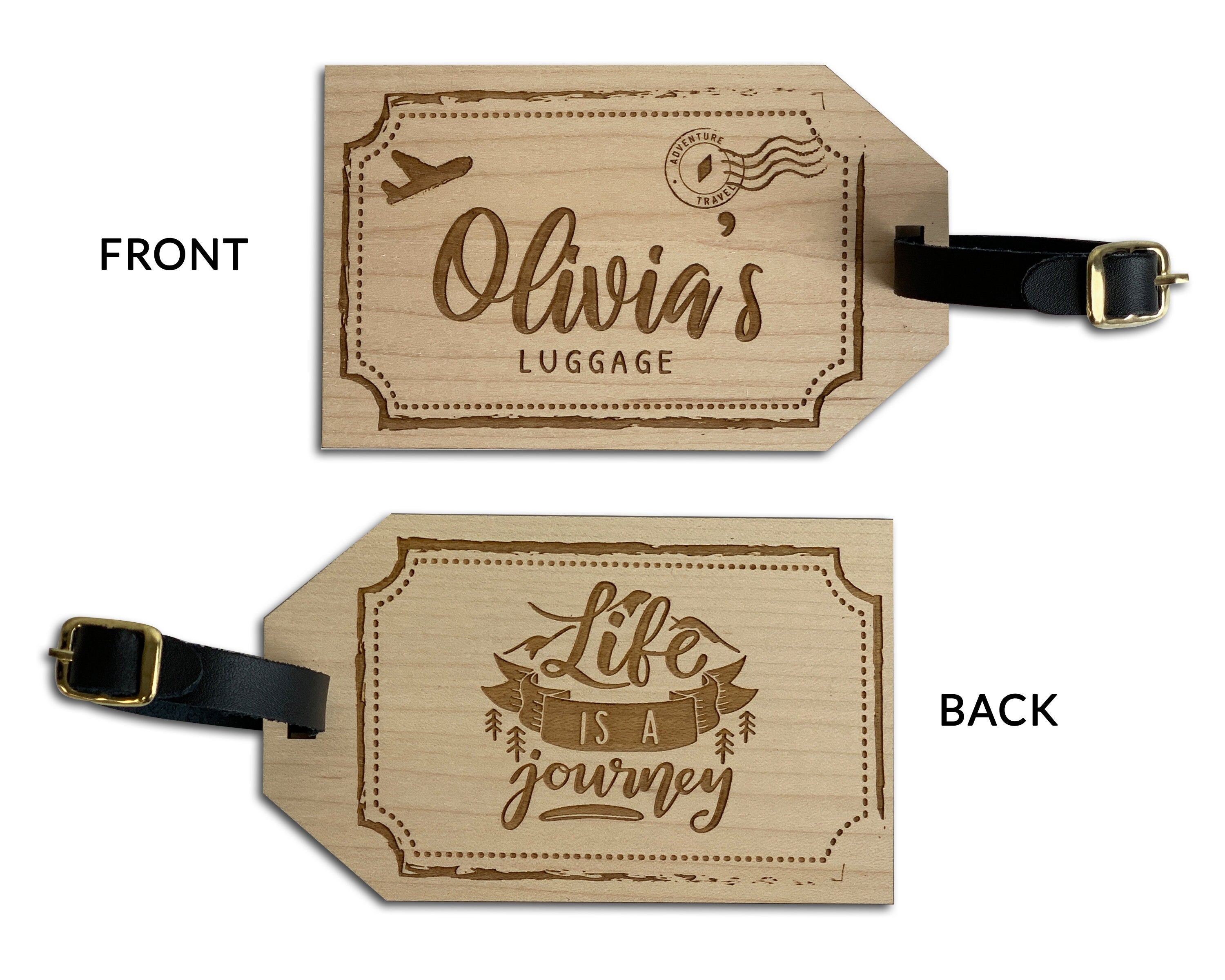 Personalised Wooden Luggage Tag - Life Is A Journey