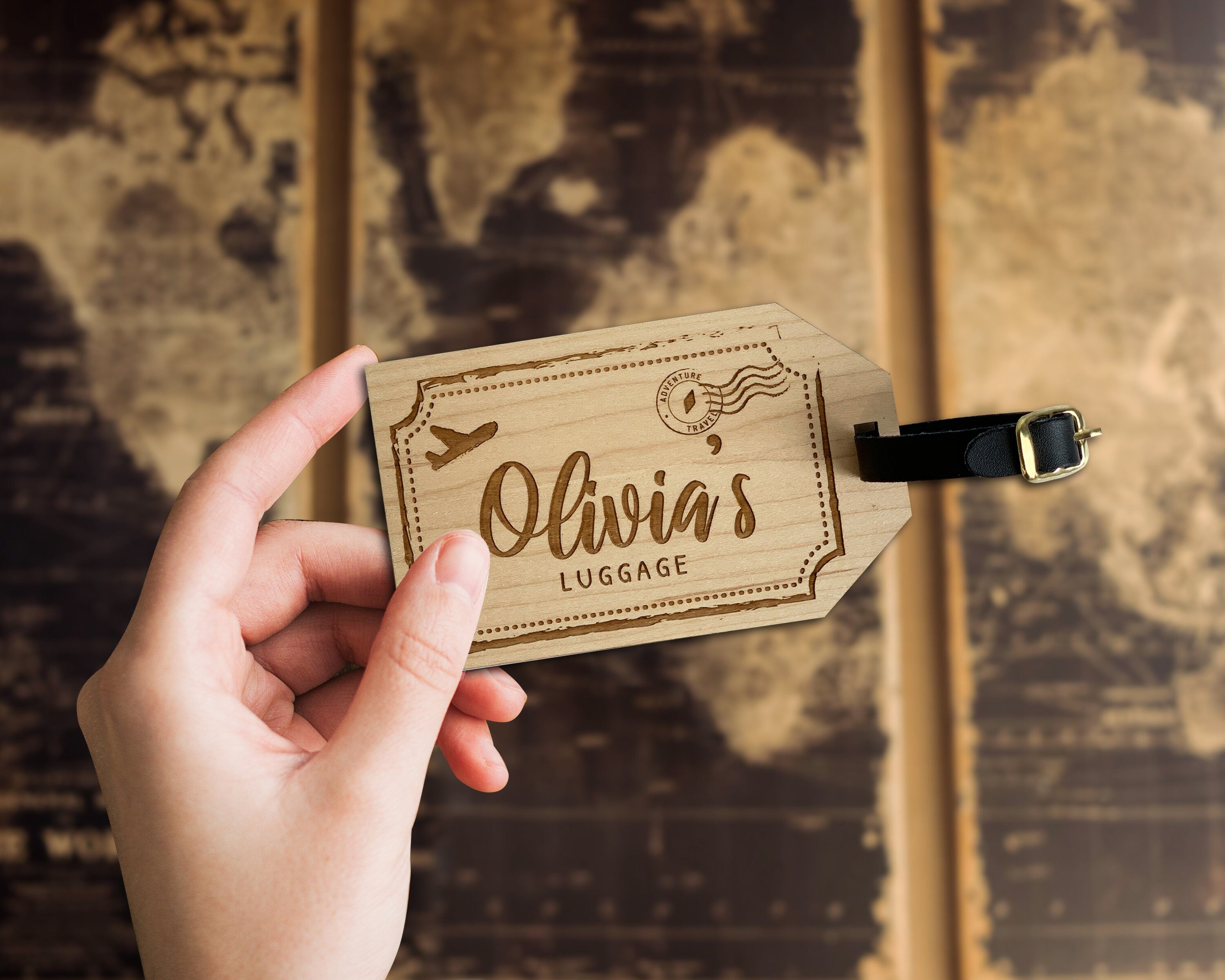 Personalised Wooden Luggage Tag - Life Is A Journey