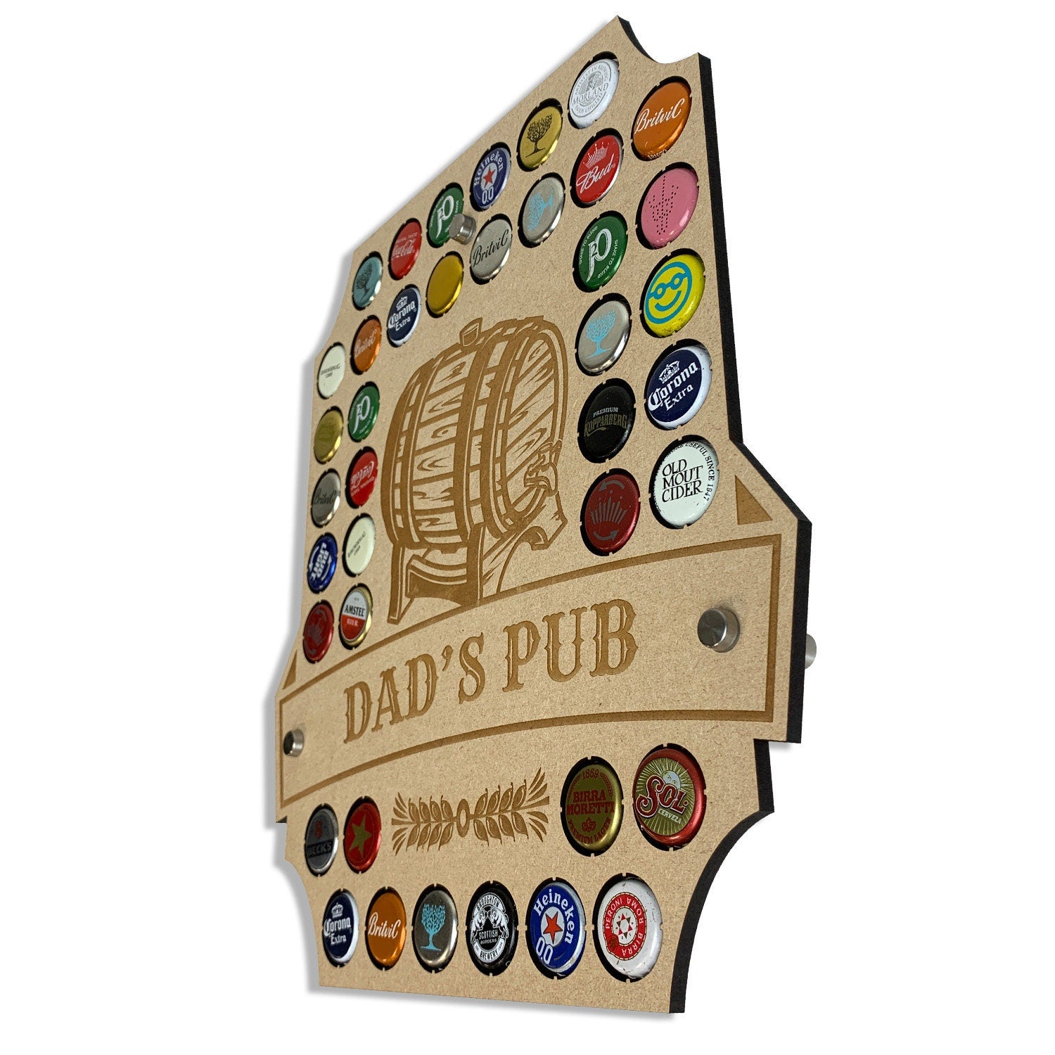 Personalised Pub Sign, Beer Cap Holder, 40 Bottle Top Display