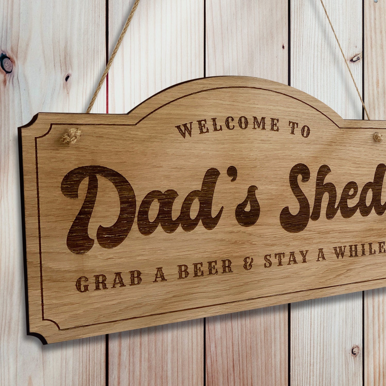 Dad's Shed Rustic Wooden Shed Cabin Man Cave Sign