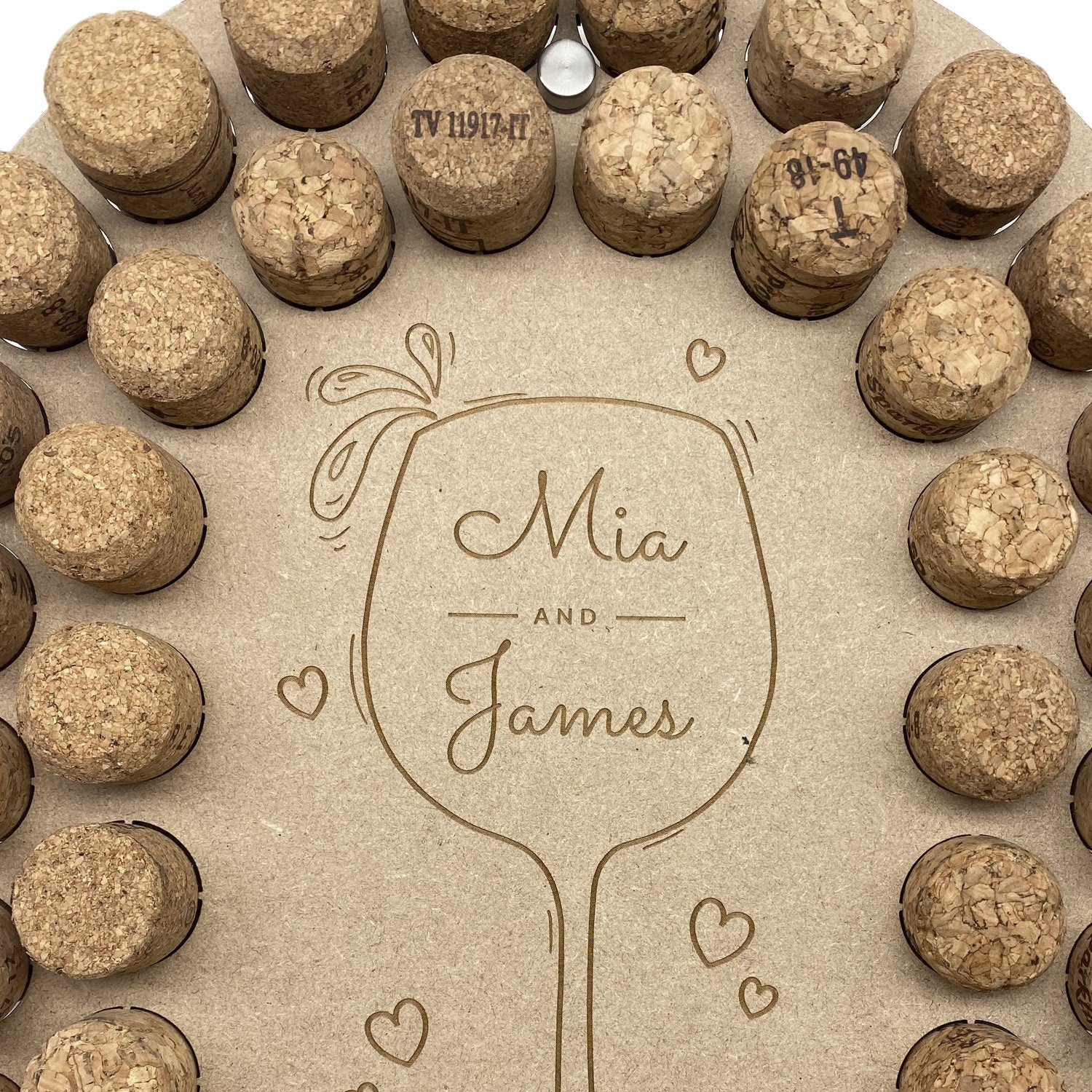 Personalised Wine Cork Collection Wall Display, Oval Shape - Ideal Wedding or Anniversary Gift