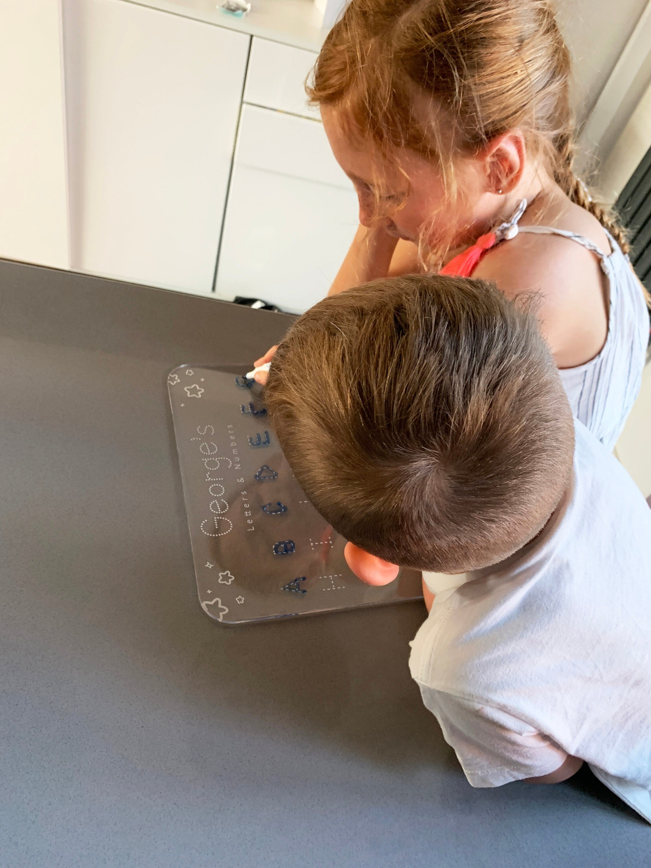 Personalised Learn to write Reusable Acrylic Alphabet and Number Tracing Board