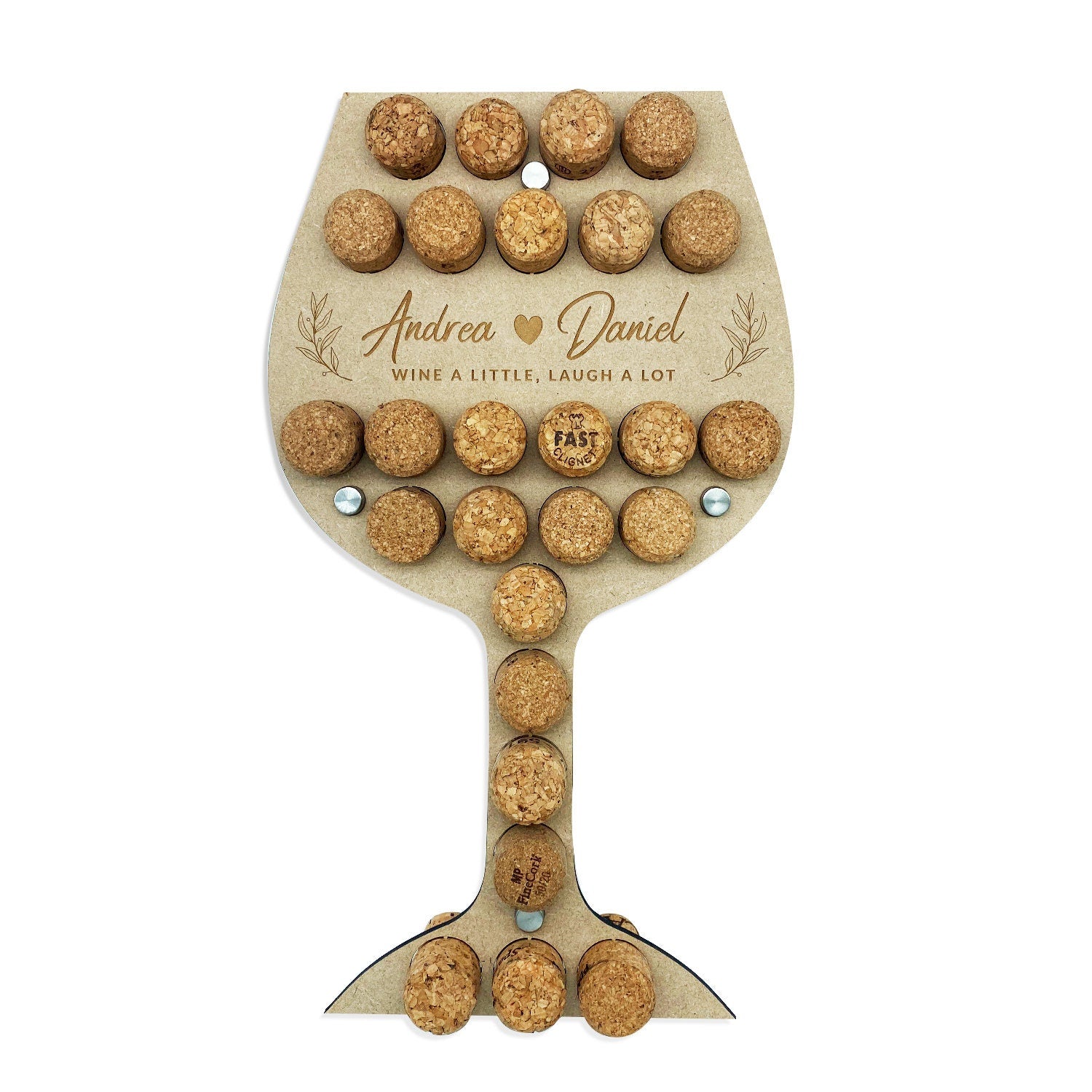 Personalised Glass Shaped Wine Cork Collection Wall Display Ideal Wedding or Anniversary Gift