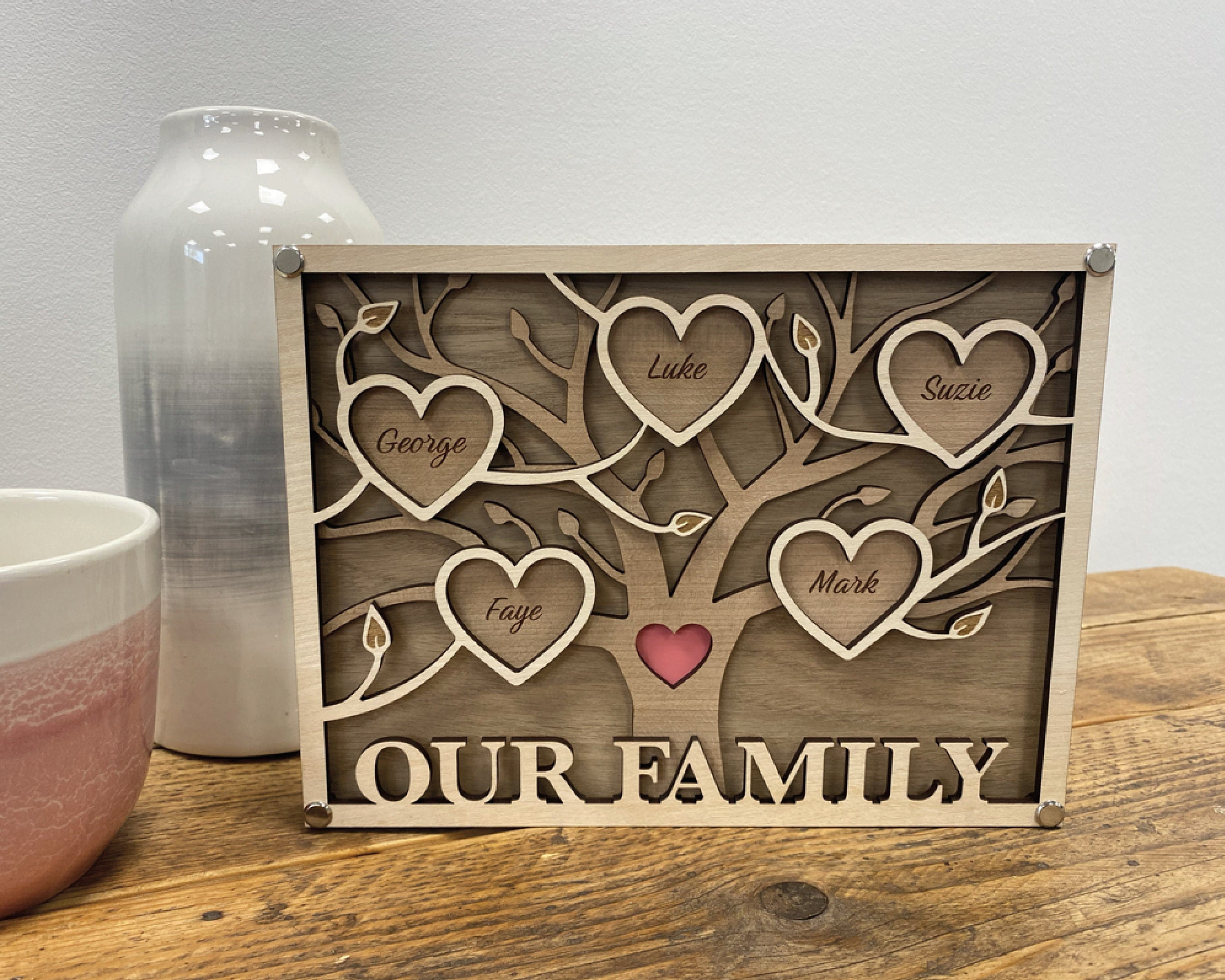 Personalised Family Tree Wall Art - Standard