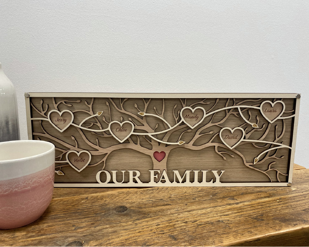 Personalised Family Tree Wall Art - Large