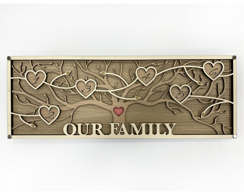 Personalised Family Tree Wall Art - Large