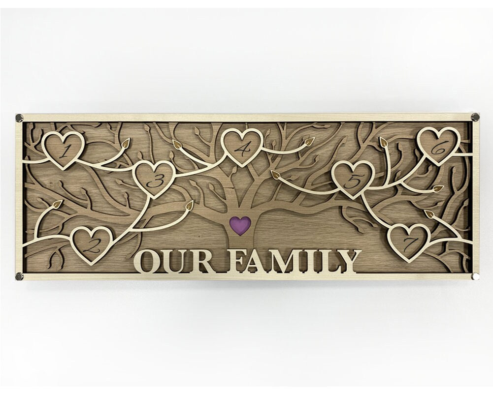 Personalised Family Tree Wall Art - Large
