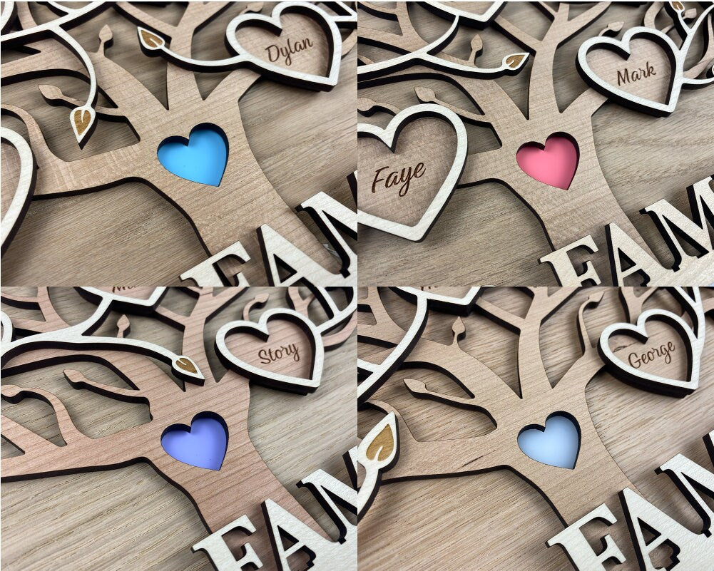 Personalised Family Tree Wall Art - Large