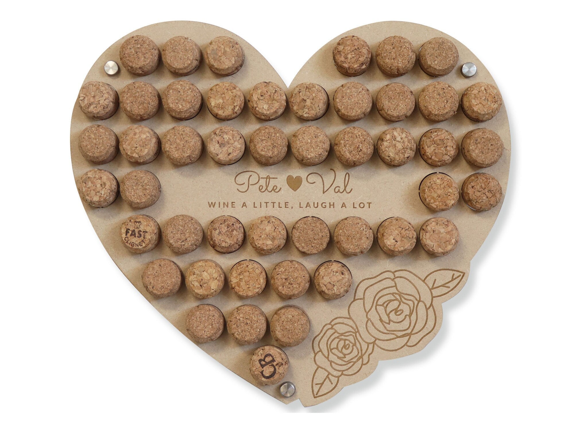 Personalised Heart Wine Cork  Collection Display - Heart