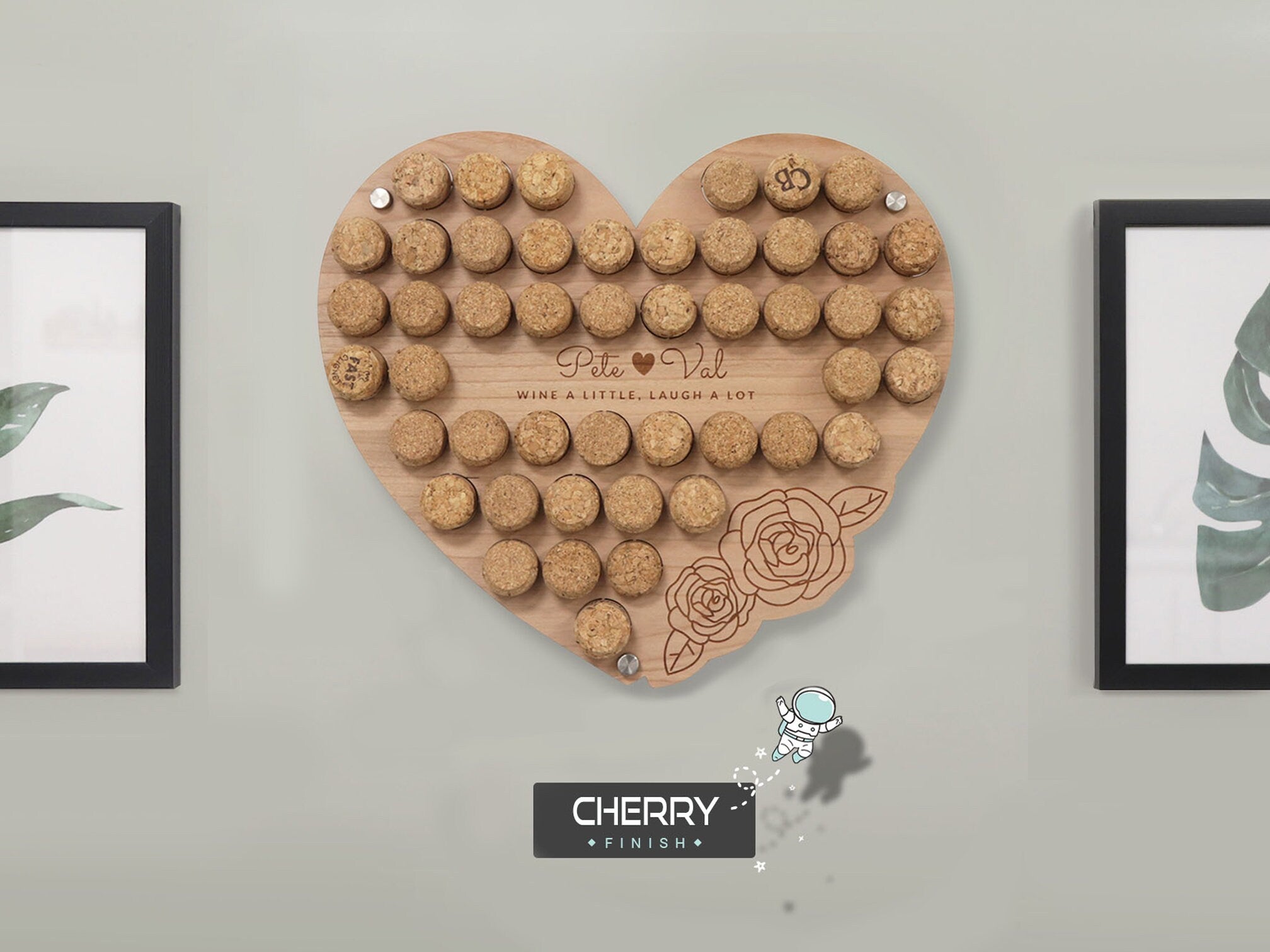 Personalised Heart Wine Cork  Collection Display - Heart