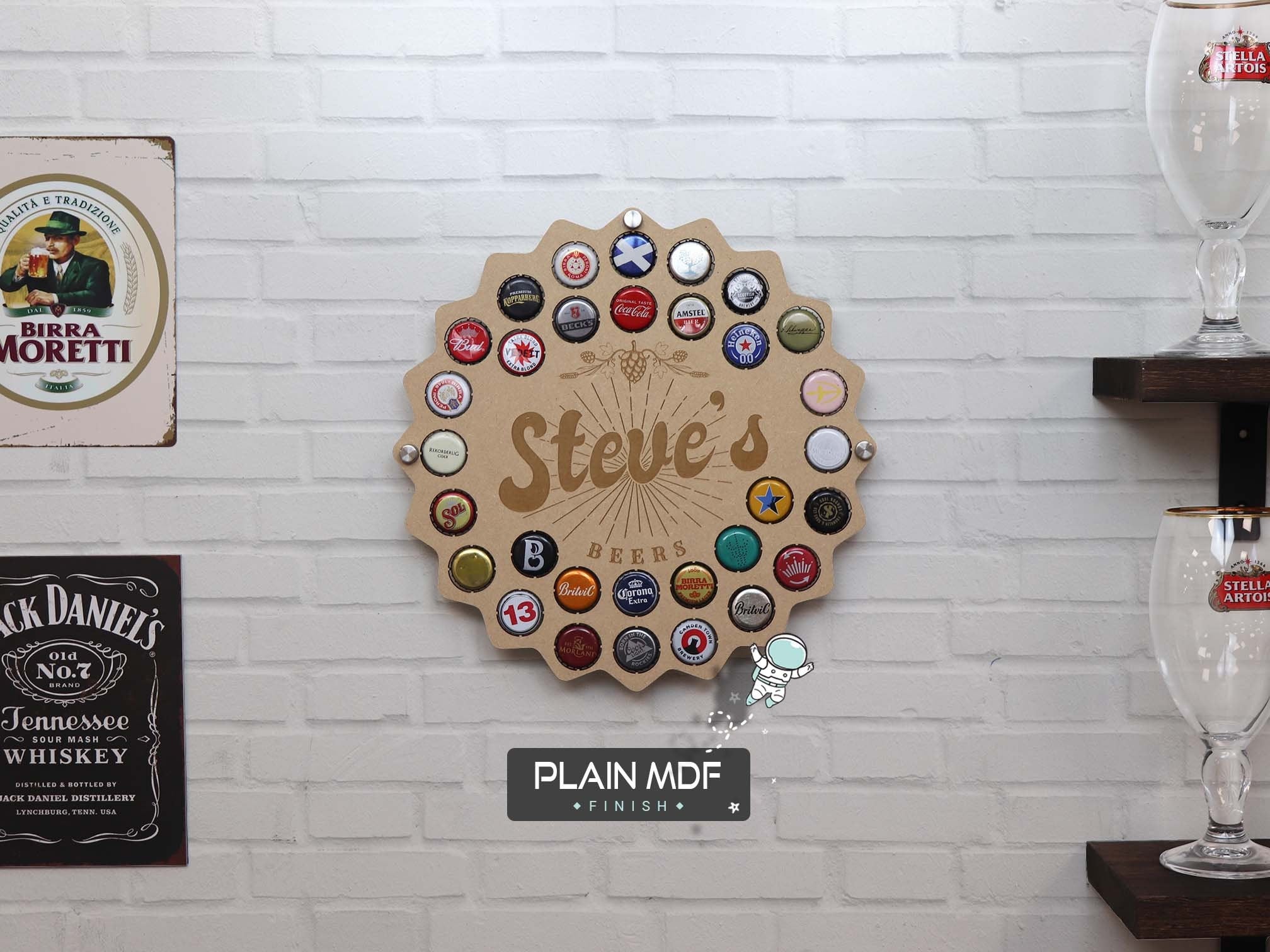 Personalised Pub Sign, Beer Cap Holder, 31 Bottle Top Holder