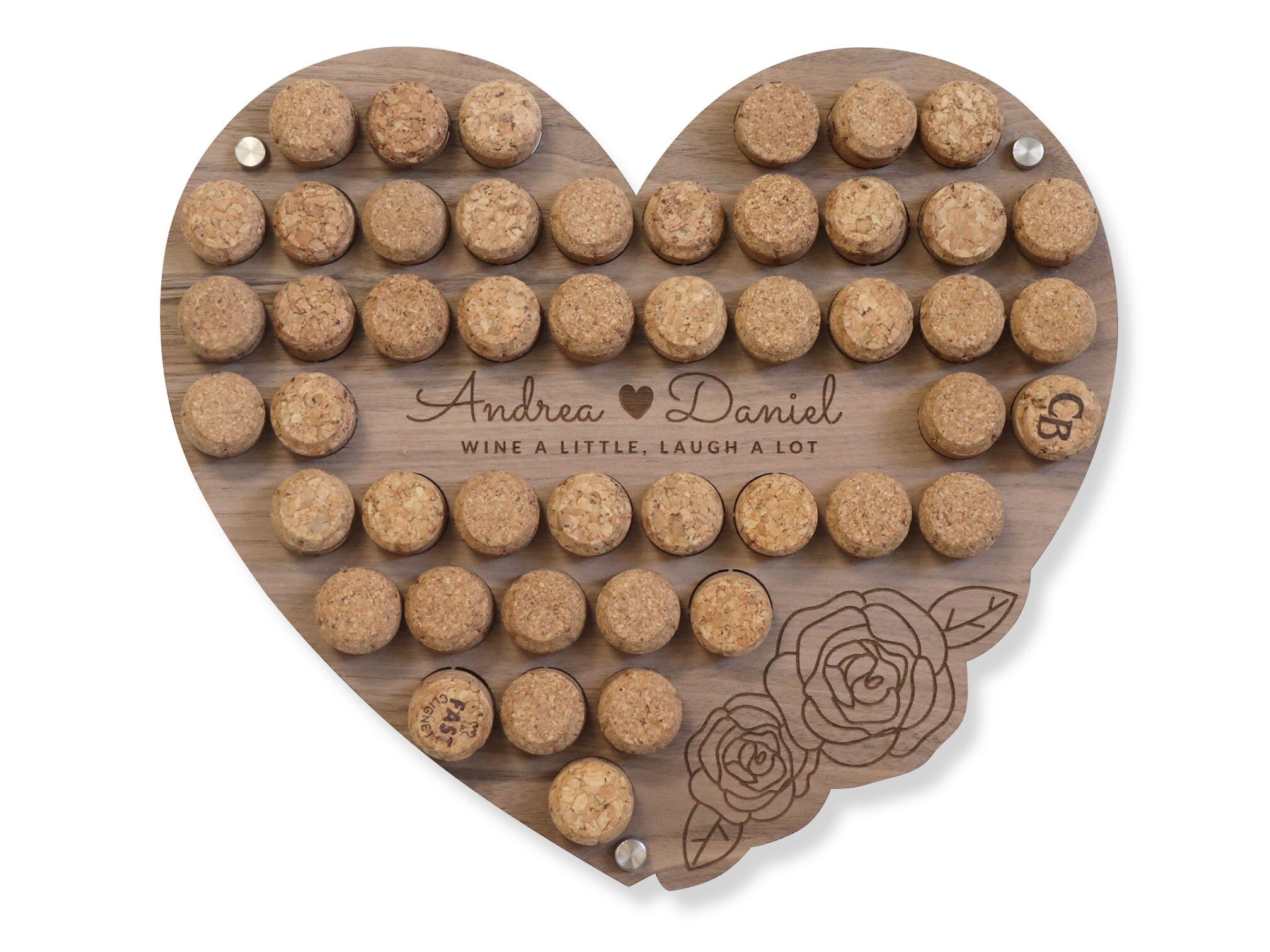 Personalised Heart Wine Cork  Collection Display - Heart