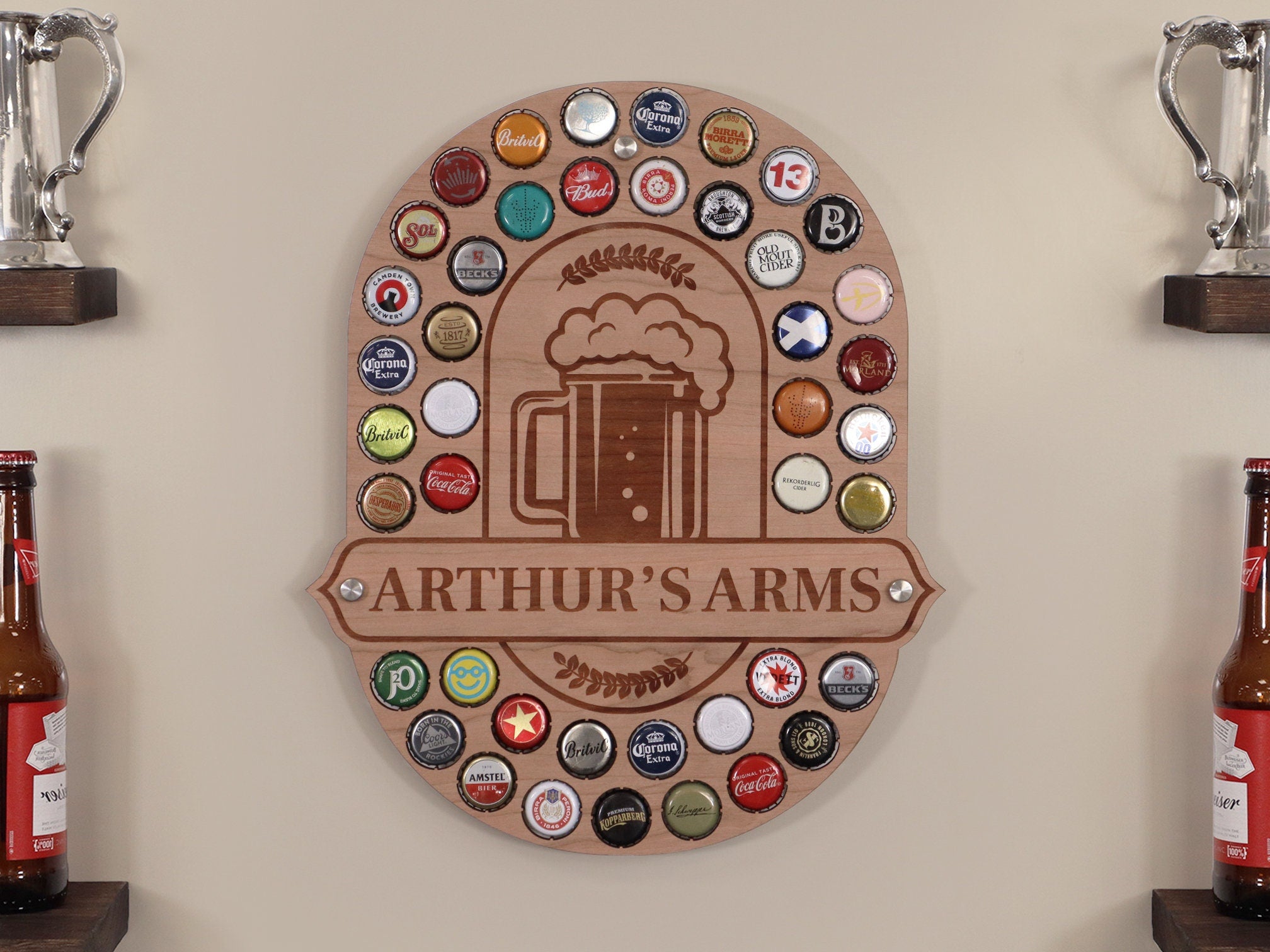 Personalised Pub Sign - 43 Beer Cap Holder