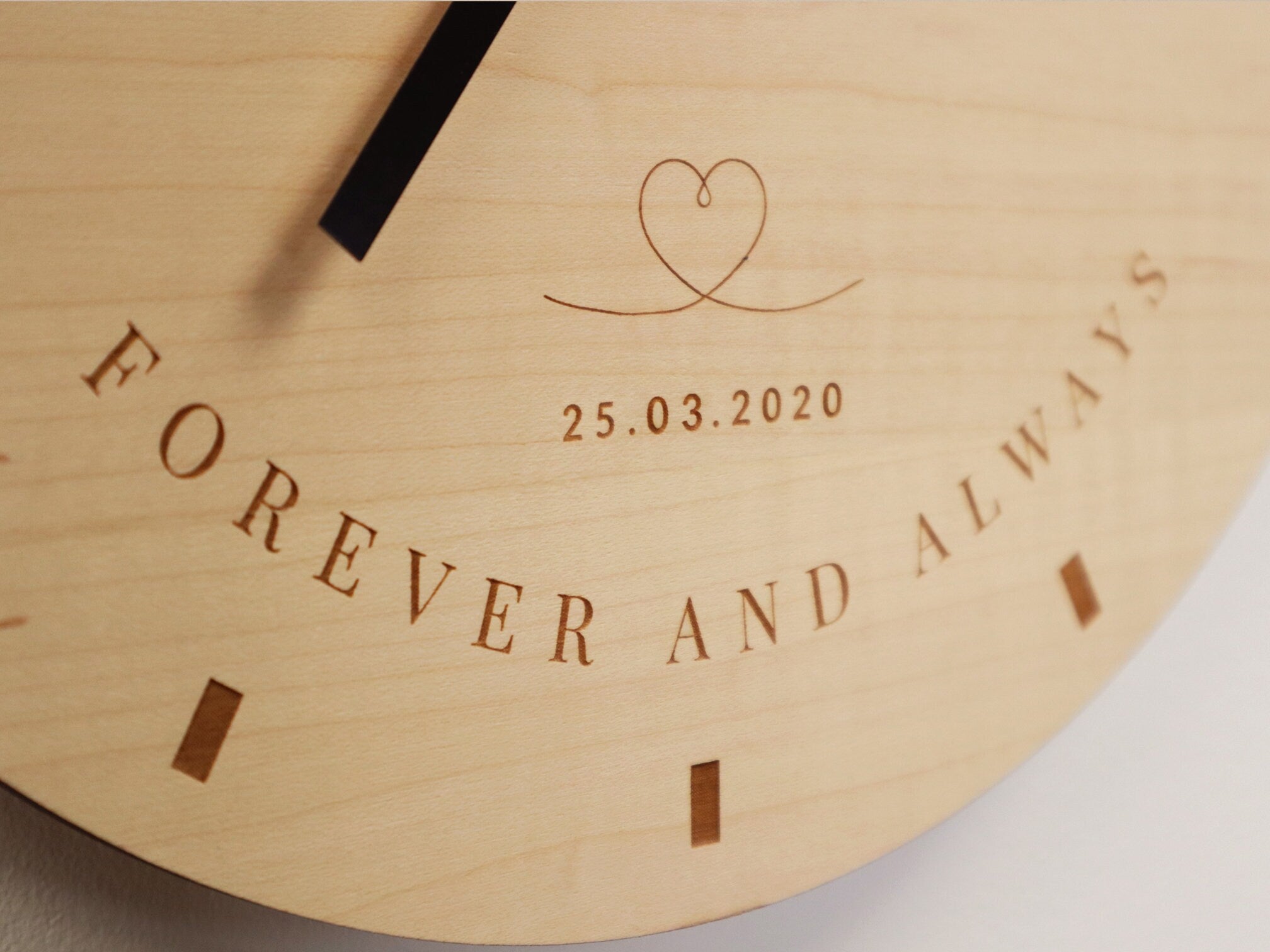 Personalised Couple Wall Clock, 5th Wedding Anniversary - Initials